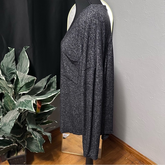 Calvin Klein Heathered Gray V-Neck Long Sleeve Top | Size XL - Picture 6 of 12